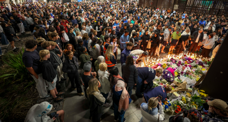 'My beautiful boy': Mother attends vigil for son allegedly murdered at station