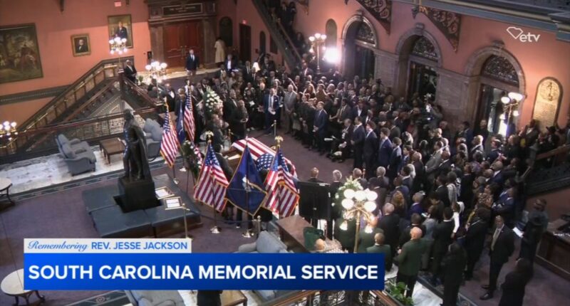 After a storied civil rights career, Rev. Jesse Jackson heads home to South Carolina to lie in state, continue funeral services