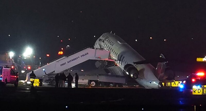 Air Canada flight collides with a Port Authority vehicle at New York's LaGuardia Airport