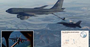 All 6 crew members killed as US Air Force refueling plane crashes in Iraq, military says