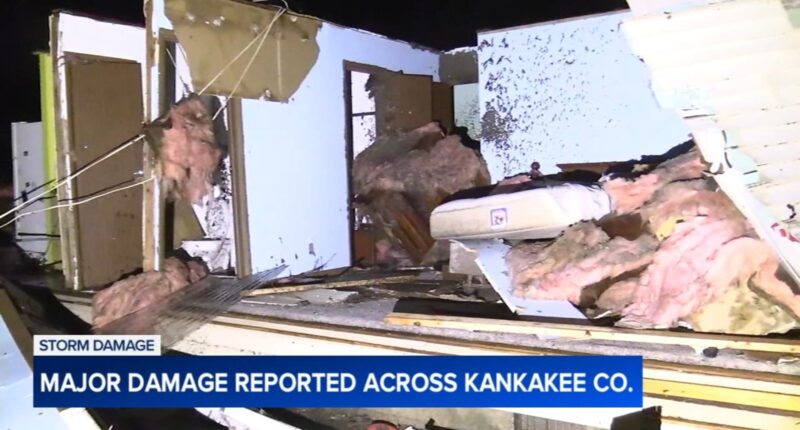 At least 4 tornadoes suspected of leaving trail of damage in Kankakee, Illinois, Lake Village Indiana, NWS says