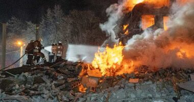 At least 7 killed in Ukraine's Kharkiv as Russian missile hits apartment building