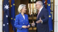 President of the European Commission Ursula von der Leyen meets with Prime Minister Anthony Albanese at Parliament House in Canberra on Tuesday 24 March 2026.