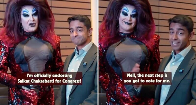 Bizarre moment AOC-linked millionaire gets drag queen to endorse him for Nancy Pelosi’s seat