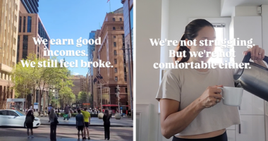 ï»¿The mum of three, who goes by K and runs the Instagram account @mylifebackinoz, confessed that despite earning two good incomes she and her partner "feel broke".