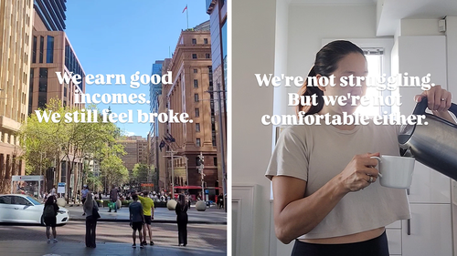 ï»¿The mum of three, who goes by K and runs the Instagram account @mylifebackinoz, confessed that despite earning two good incomes she and her partner "feel broke".