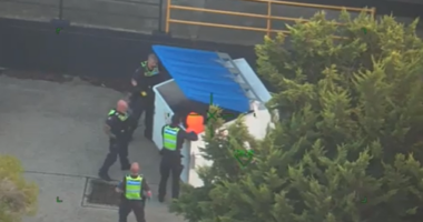 Police tracked the 40-year-old to a dumpster in the loading dock of a Carrum Downs shopping centre.