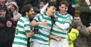 CELTIC 3 MOTHERWELL 1: Parkhead men keep their title hopes alive after Jens Berthel Askou's stylish Steelmen are undone by second-half red card