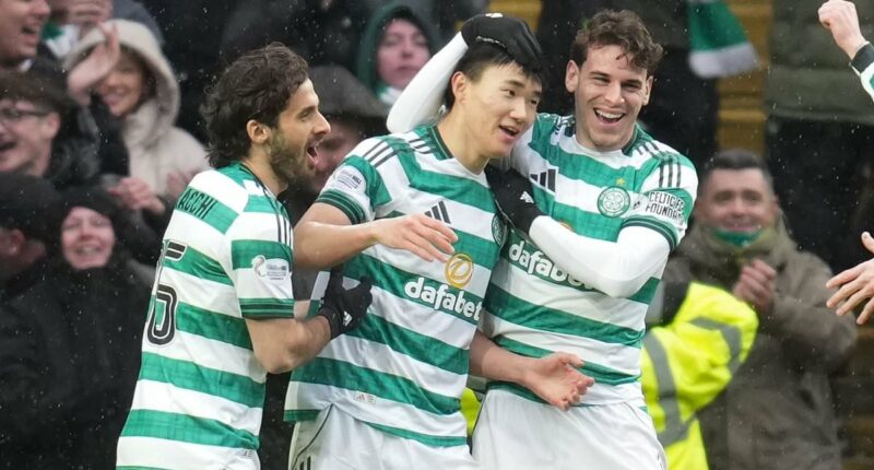 CELTIC 3 MOTHERWELL 1: Parkhead men keep their title hopes alive after Jens Berthel Askou's stylish Steelmen are undone by second-half red card