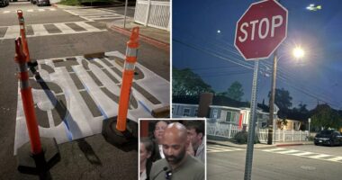 California dad Joseph Brandlin arrested for repainting, adding stop signs on dangerous intersection after son's near miss