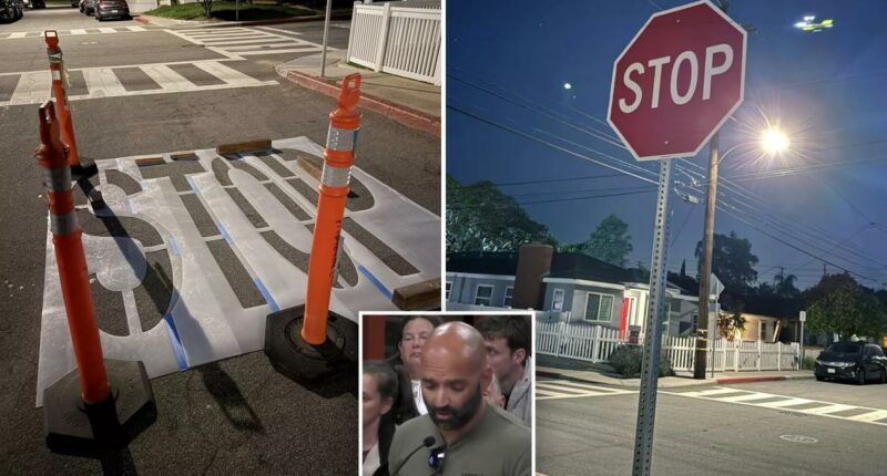 California dad Joseph Brandlin arrested for repainting, adding stop signs on dangerous intersection after son's near miss