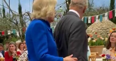 Camilla delights royal fans as she tries to get Charles's attention