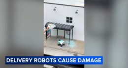 Chicago leaders speak out after food delivery robots with Serve Robotics, Coco Robotics cause damage at CTA bus shelters