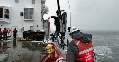 Coast Guard icebreaker rescues snowmobiler stranded on ice during Michigan blizzard