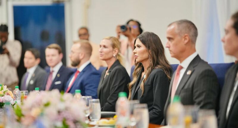 Corey Lewandowski spotted with Kristi Noem on official trip to Guyana