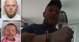 Coward who beat his baby girl to death moans about handcuffs being too tight