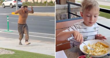 Dad details nightmare family meal in Fresno as homeless man freaks out nearby