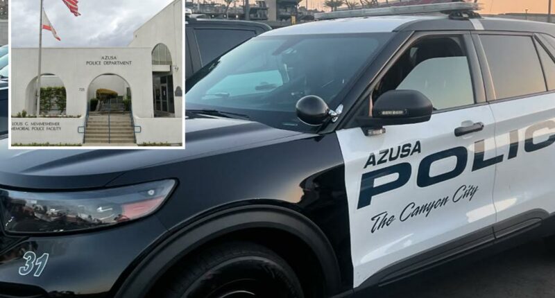 Dead man found inside police car at Azusa station may have been there for days