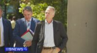William Swale appears outside court ahead of an inquest into the Daylesford Pub crash.