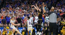 Defending champs go down in March Madness thriller after tempers flare between Iowa and top-seeded Florida