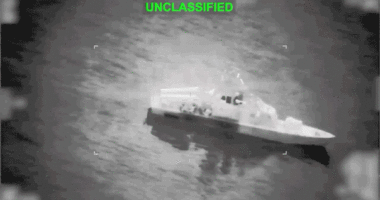 U.S. forces striking Iranian naval vessel