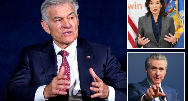 Dr. Oz takes aim at Hochul, Newsom over Medicaid fraud