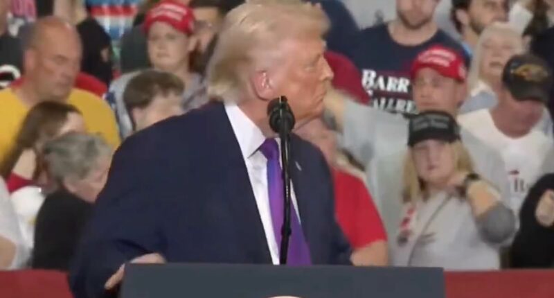 Dramatic moment Trump pauses Kentucky rally after woman collapses