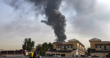 Drone strike near Dubai airport sets fuel tank ablaze - live