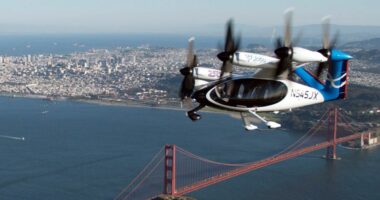 Experimental air-taxi from Joby spotted in skies over Oakland