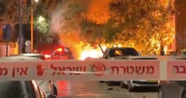 Fiery aftermath of Iran missile strike near Tel Aviv caught on video after 2 killed