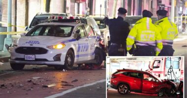 Five injured, two critically, after car plows down NYC street