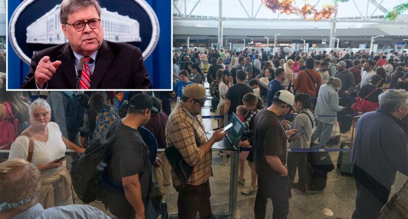 Former AG Bill Barr spotted in hours-long security lines at Houston airport