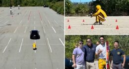 Former US Air Force pilot breaks world record by whizzing on skis at over 60 mph across asphalt