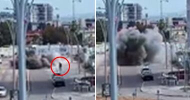 Frightening footage shows indiscriminate Iranian 'cluster warhead' explode on Israel street, killing 1