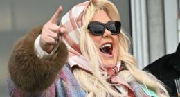 Gemma Collins cheers as she wins £5,000 at  star-studded Cheltenham