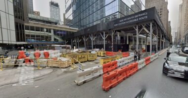 Goon sets sleeping man on fire inside Penn Station as ghoulish pals look on: cops