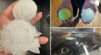 Hail the size of baseballs rain down on Kansas