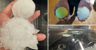 Hail the size of baseballs rain down on Kansas