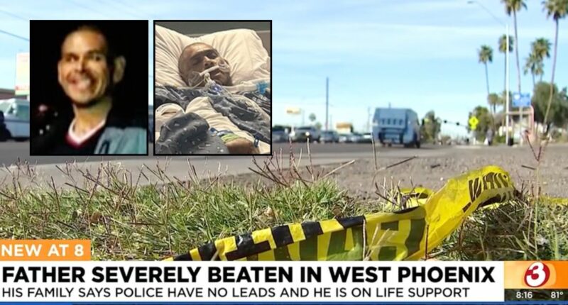 'Half of his brain is dead': Father walking home from work beaten to within an inch of his life on the 1 night his wife couldn't give him a ride