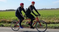 'He's hallucinating!': Prince William pokes fun at Radio 1 DJ Greg James as he jumps on the back of his tandem bike during Comic Relief challenge