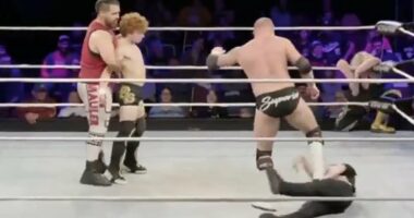 Horrifying moment wrestling ref suffers medical emergency in the ring