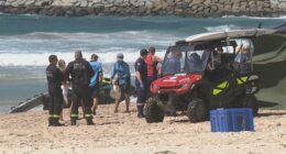 Emergency services were called to the scene after the husband and wife were pulled from the water.