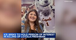 ICE wants person questioned in death of Sheridan Gorman, Loyola University student killed in Chicago shooting, to stay in custody