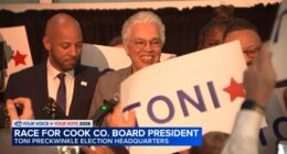 Illinois primary election 2026: Cook County Board President Toni Preckwinkle projected to win 5th term, defeats Brendan Reilly