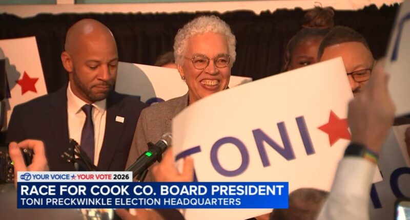 Illinois primary election 2026: Cook County Board President Toni Preckwinkle projected to win 5th term, defeats Brendan Reilly
