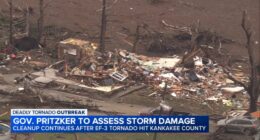 Illinois tornado outbreak: Governor JB Pritzker to visit Kankakee Co. as tornado damage cleanup continues