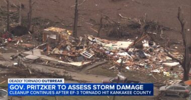 Illinois tornado outbreak: Governor JB Pritzker to visit Kankakee Co. as tornado damage cleanup continues