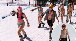 In record heat, US ski resorts bulldoze snow -- skiers wear bikinis