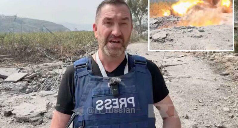 Insane moment missile blows up feet away from reporter in Lebanon