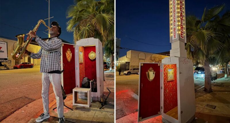 Inside Downtown LA utility box that's actually a theater